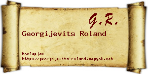 Georgijevits Roland névjegykártya